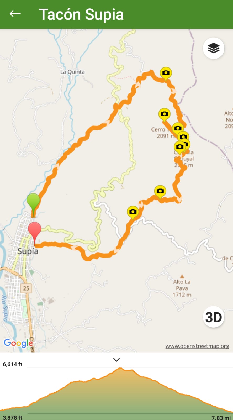 Mapa del recorrido — Cerro Tacón